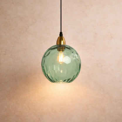 Nybin coloured glass pendant light, cascading spheres, packshot | Wickleigh
