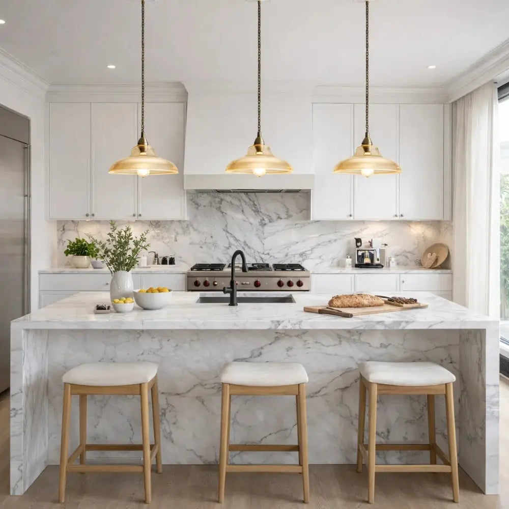 Vinna ribbed glass pendant light, vintage crystal glow, packshot | Wickleigh
