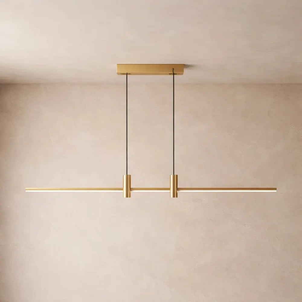 Thoin dining pendant light, slim metal and glass bar, packshot | Wickleigh