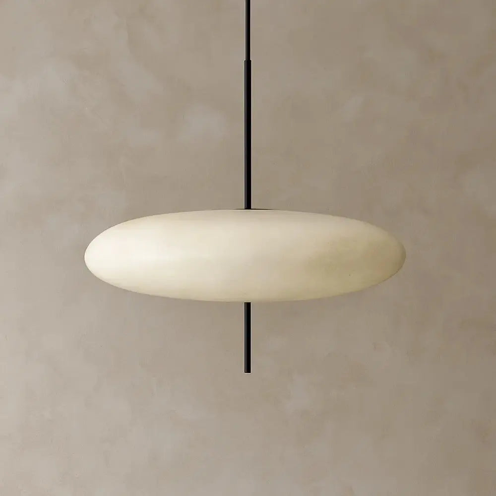 Ylina flat disc pendant light, white finish | Wickleigh