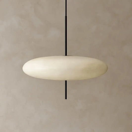 Ylina flat disc pendant light, white finish | Wickleigh