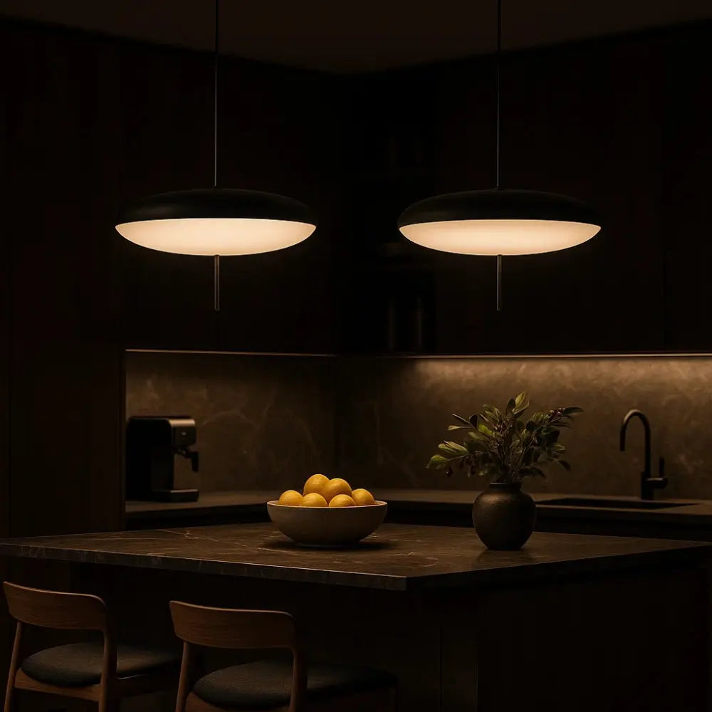 Ylina flat disc pendant light, packshot | Wickleigh