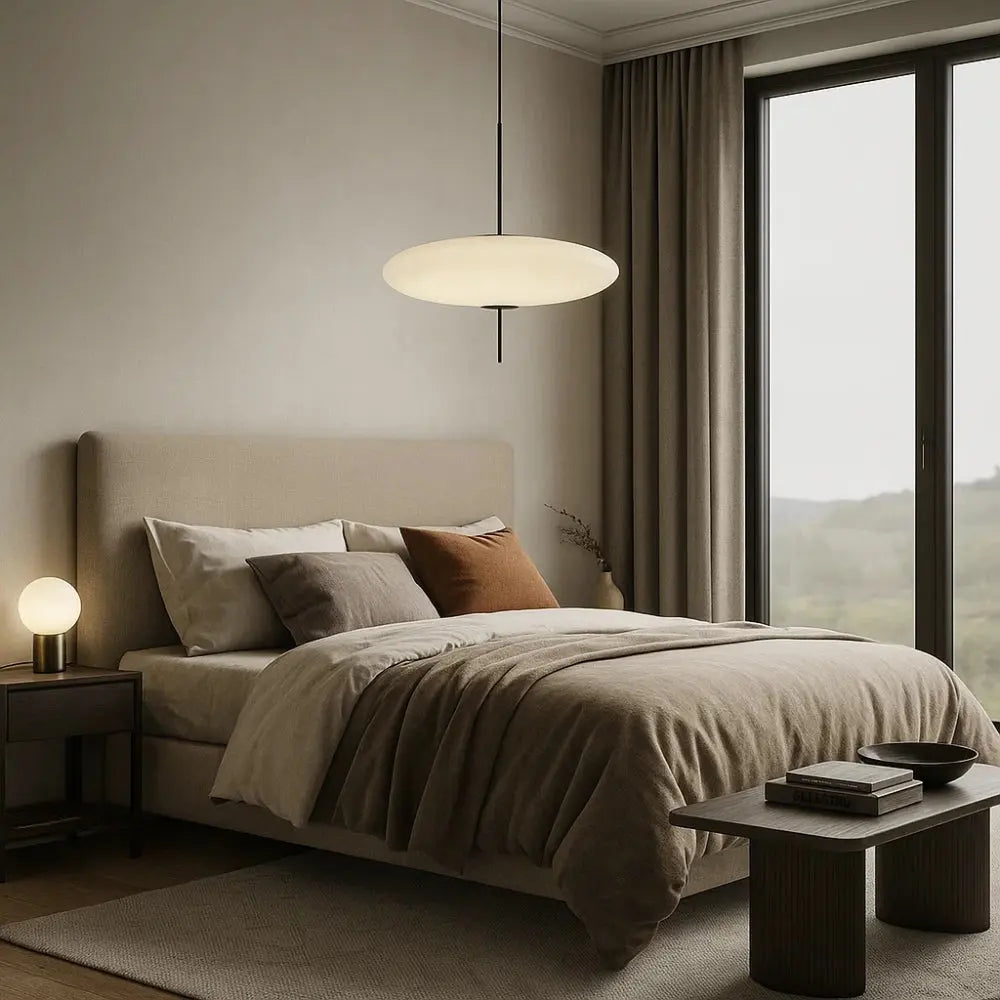 Ylina flat disc pendant light, packshot | Wickleigh