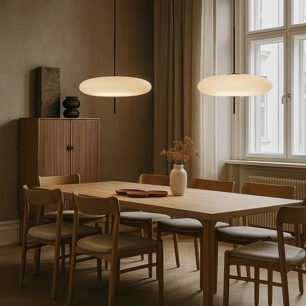 Ylina flat disc pendant light, packshot | Wickleigh