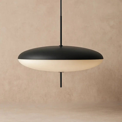 Ylina flat disc pendant light, black finish | Wickleigh