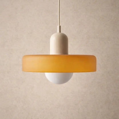 Arova pendant light, opal glass globe on fluted disc | Wickleigh