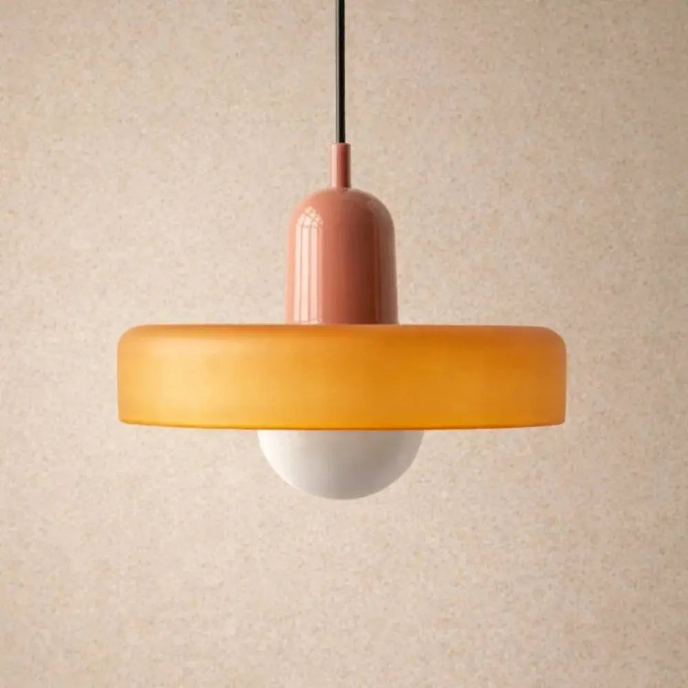 Arova pendant light, opal glass globe on fluted disc | Wickleigh