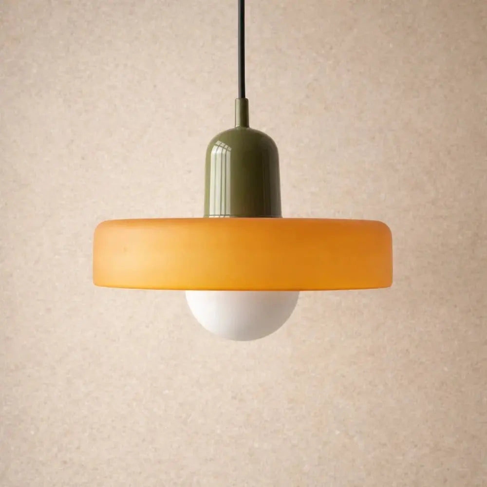 Arova pendant light, opal glass globe on fluted disc | Wickleigh