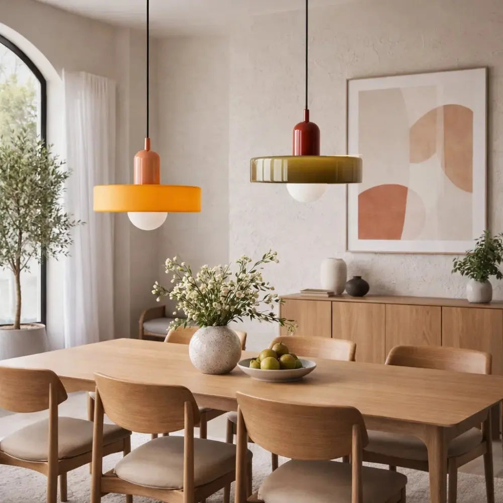 Arova pendant light, opal glass globe on fluted disc | Wickleigh