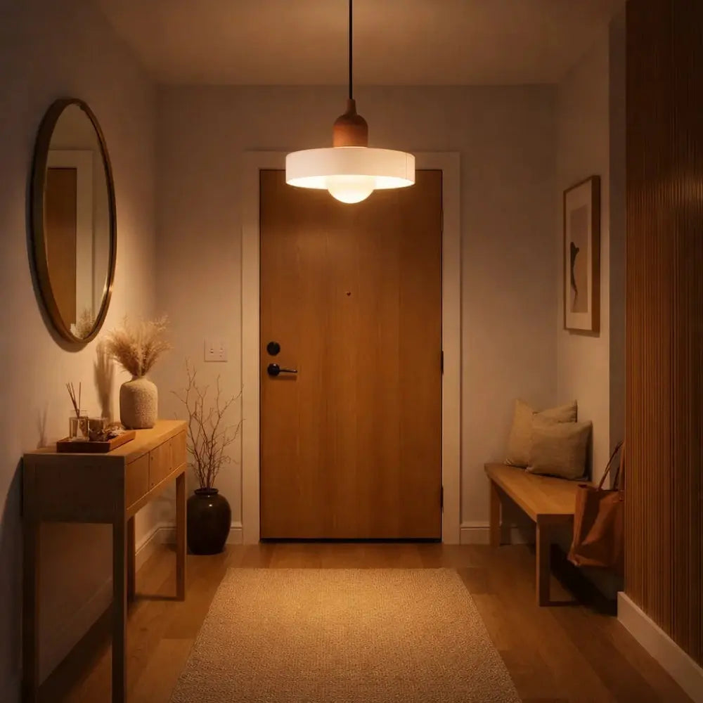 Arova pendant light, opal glass globe on fluted disc | Wickleigh