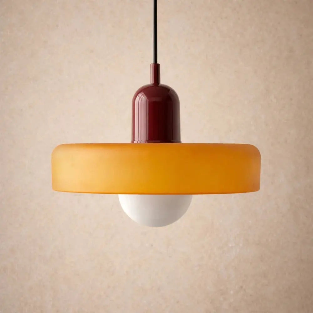 Arova pendant light, opal glass globe on fluted disc | Wickleigh