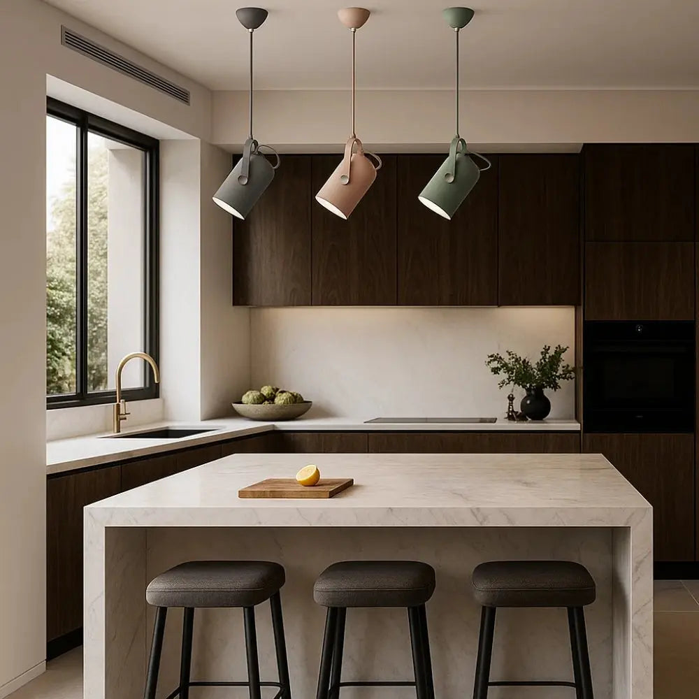 Asron modular pendant light, cylindrical aluminium shade | Wickleigh