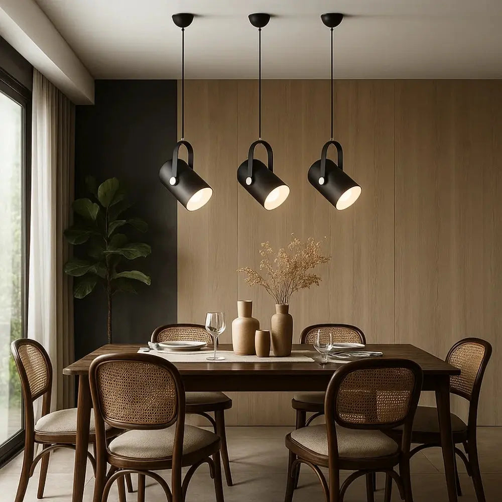 Asron modular pendant light, cylindrical aluminium shade | Wickleigh