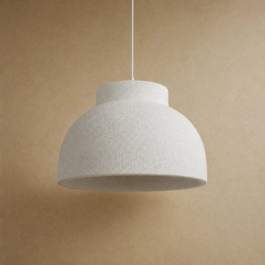 Velra wabi-sabi bedroom chandelier in white, hand-sculpted textured dome | Wickleigh