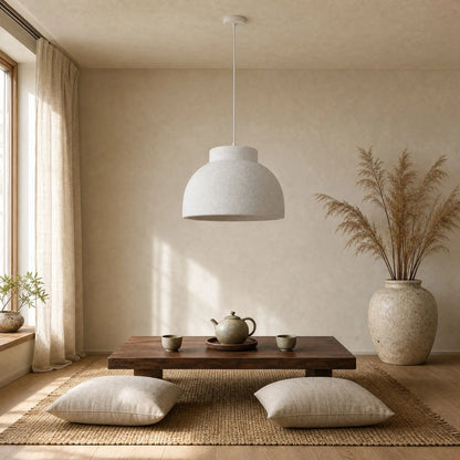 Velra chandelier above a low table in a Japandi tea corner | Wickleigh
