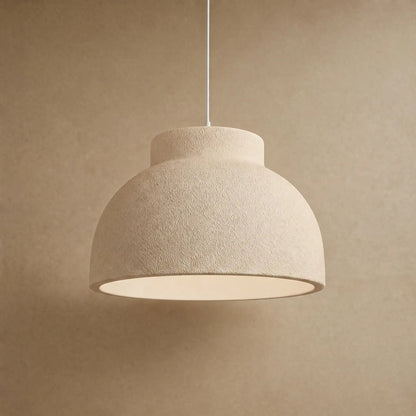 Velra wabi-sabi bedroom chandelier in cream, hand-sculpted textured dome | Wickleigh