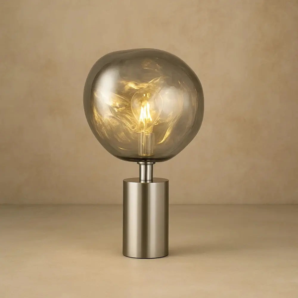 Svain table lamp, 43cm, silver finish | Wickleigh