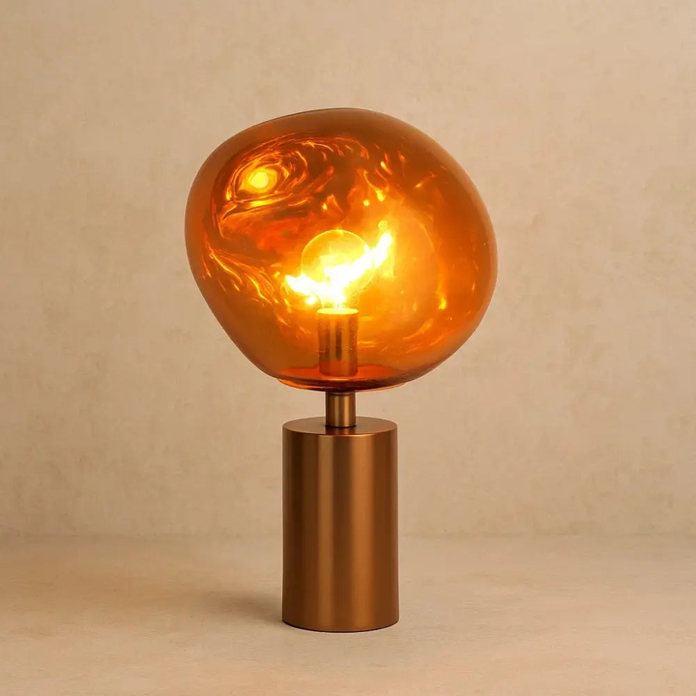 Svain table lamp, 43cm, orange finish | Wickleigh