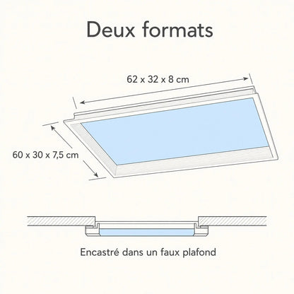 Dimensions of the Wyrren flush ceiling light, two recessed formats | Wickleigh