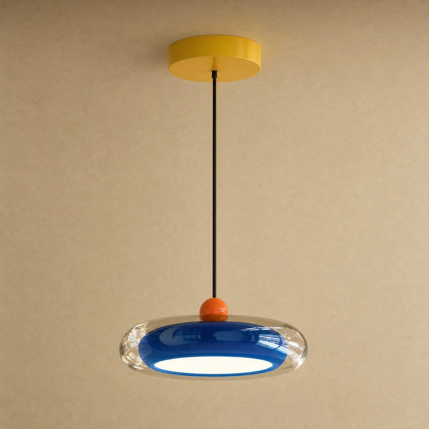 Aswyn pendant light in cobalt blue glass with adjustable cable | Wickleigh