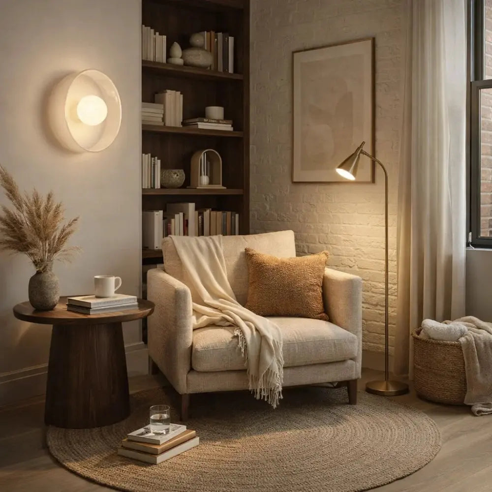 Myrren flush ceiling light, glass globe and iron disc, packshot | Wickleigh