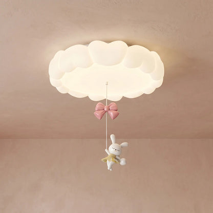 Sennra clouds with rabbit A ceiling light, installed and lit | Wickleigh