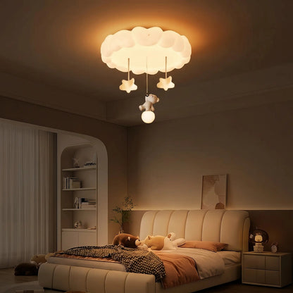 Sennra ceiling light lit in a child's bedroom at night, warm atmosphere | Wickleigh