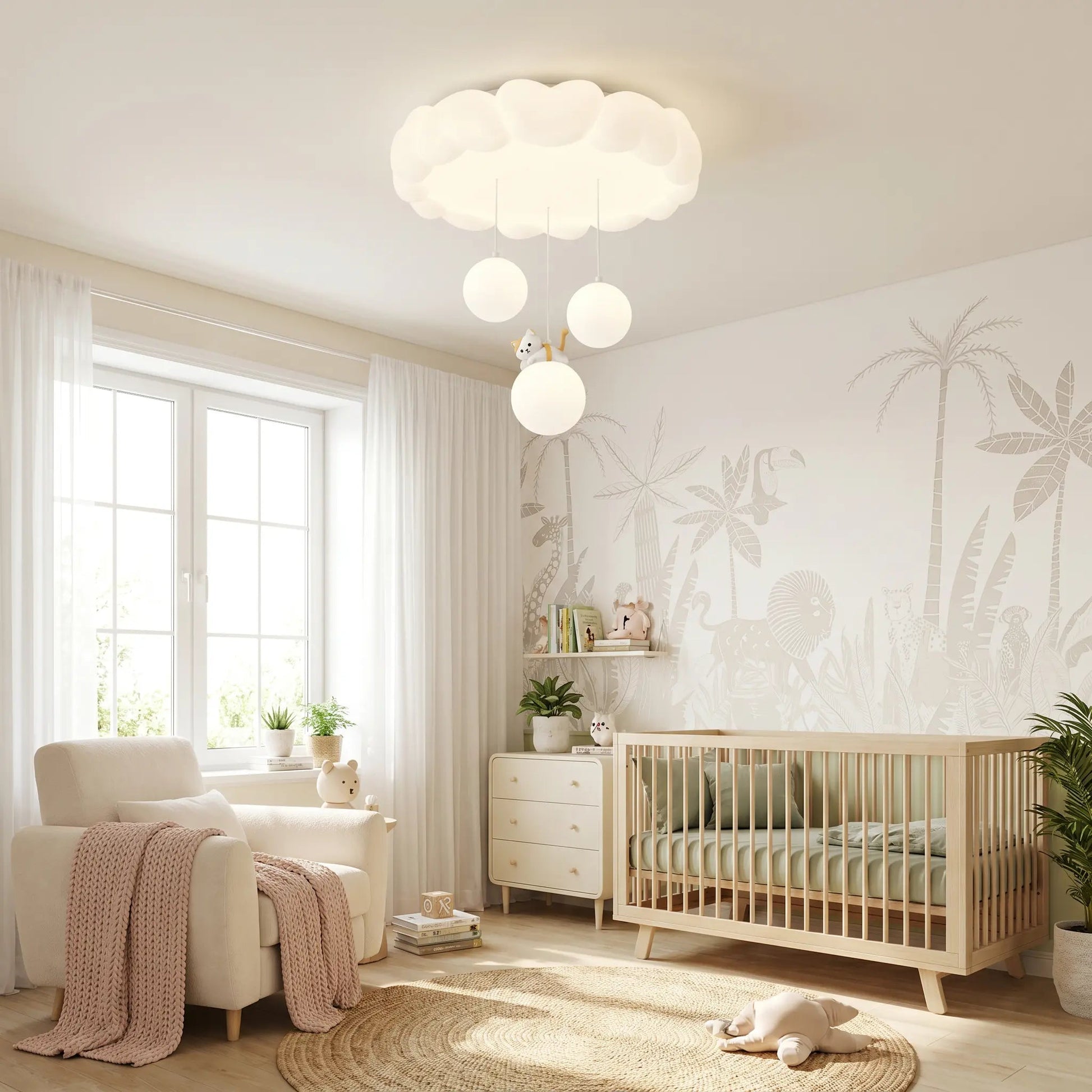 Sennra ceiling light in a bright nursery during the day | Wickleigh