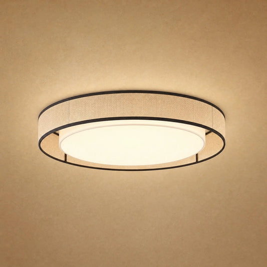 Thone round fabric ceiling light, felted linen-look band and central light disc | Wickleigh