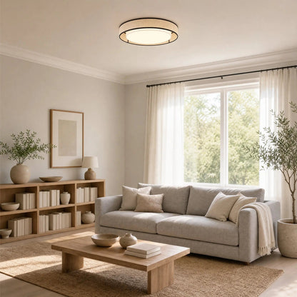 Thone fabric ceiling light in a bright, natural sitting room | Wickleigh