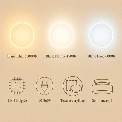 Light temperatures of the Thone fabric ceiling light, warm to cool white | Wickleigh