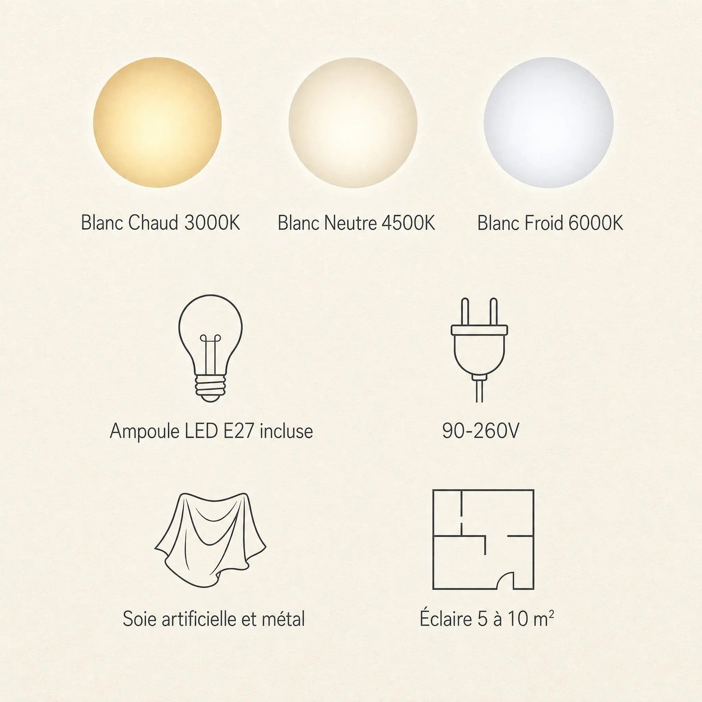 Light colours and specification chart of the Arnell Japanese pendant light | Wickleigh