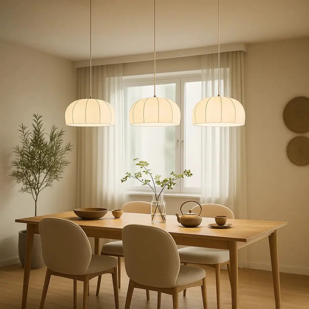 Tilva boho pleated silk pendant light, packshot | Wickleigh