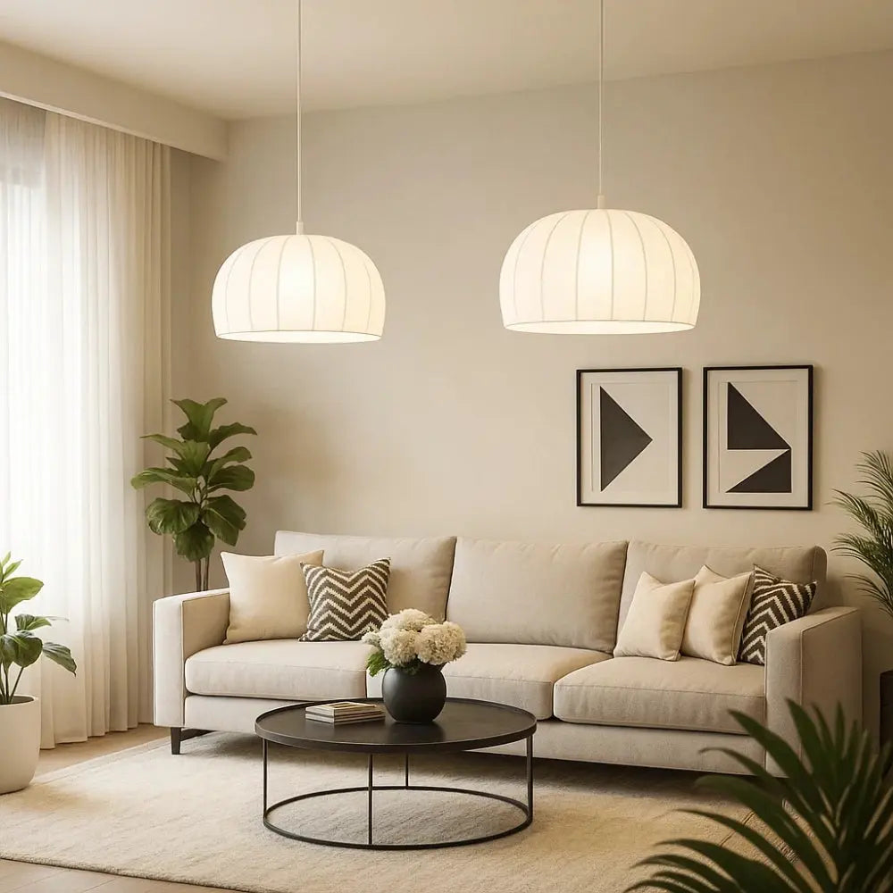 Tilva boho pleated silk pendant light, packshot | Wickleigh