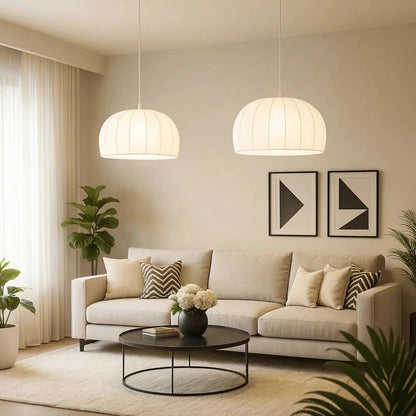 Tilva boho pleated silk pendant light, packshot | Wickleigh