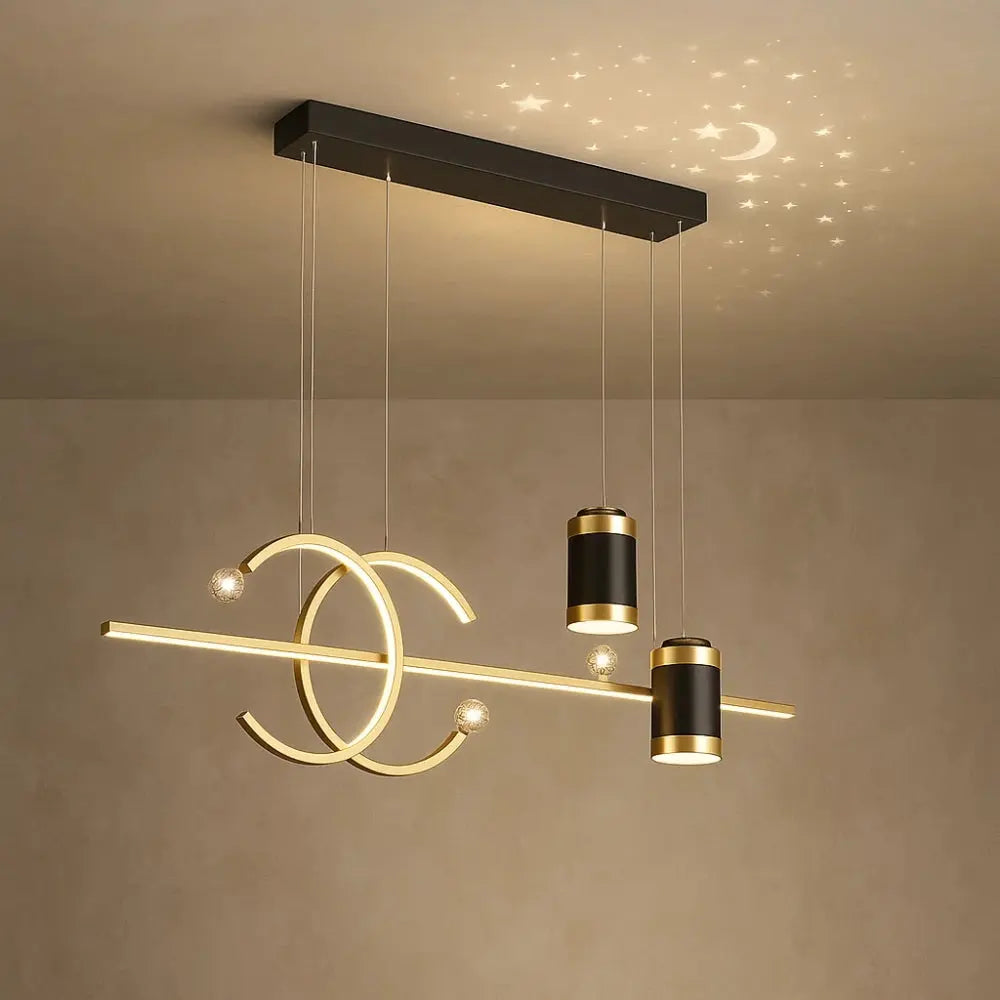 Edova LED pendant light, Type B, three colours without remote, gold | Wickleigh