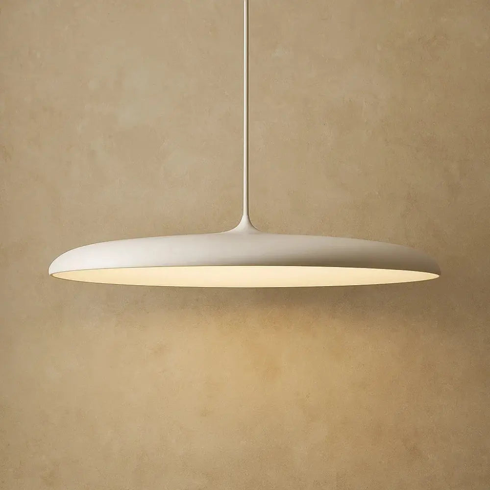 Wynna industrial pendant light, white, remote colour-changeable, 40cm, packshot | Wickleigh