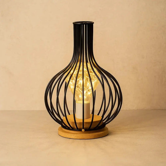 Ylova wrought iron lamp, sobering bottle style, packshot | Wickleigh