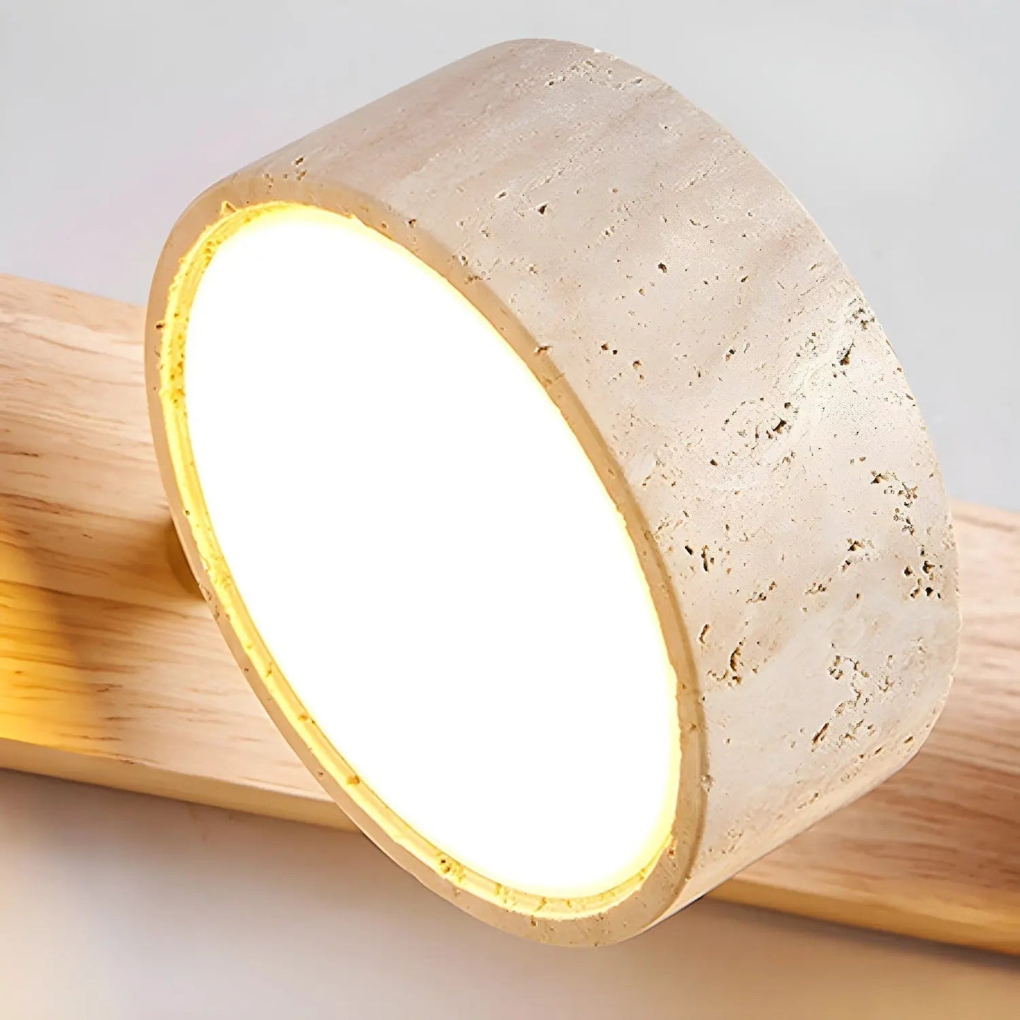 Odika travertine and wood wall light | Wickleigh