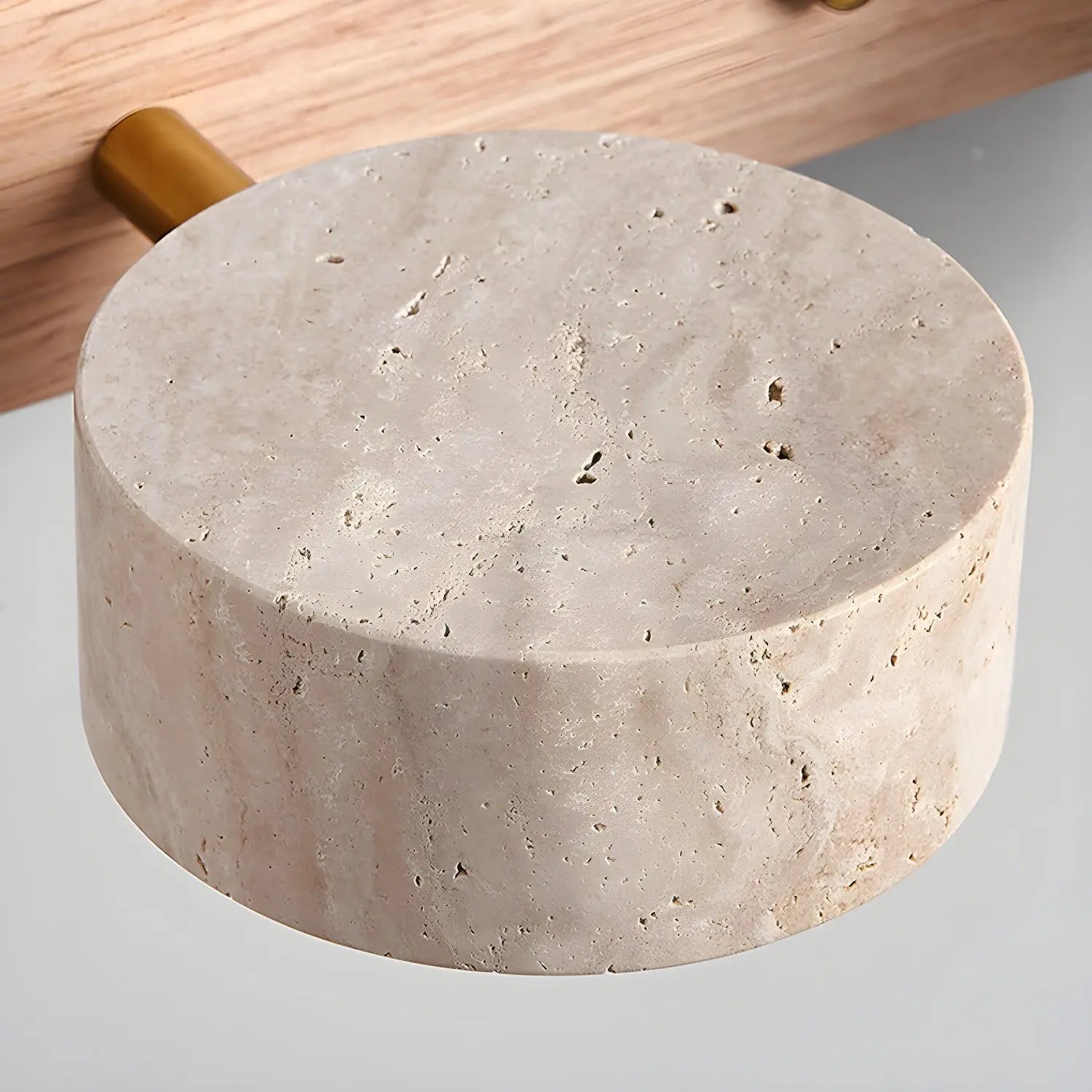 Odika travertine and wood wall light | Wickleigh