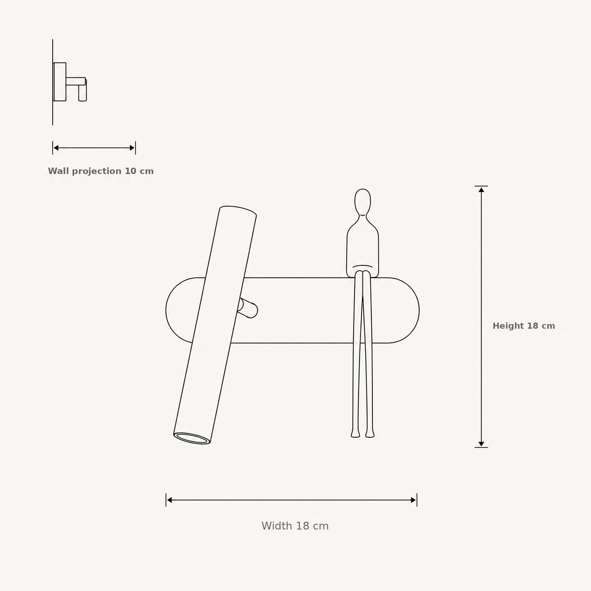 Odron adjustable wall light size guide