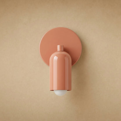 Cadren terracotta wall light, round plate and lacquered dome | Wickleigh