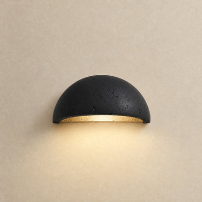 Calvra wall light in the Black Gold finish with gilded interior, packshot | Wickleigh