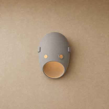 Faelin wall light, Earmuffs design in grey matte resin | Wickleigh