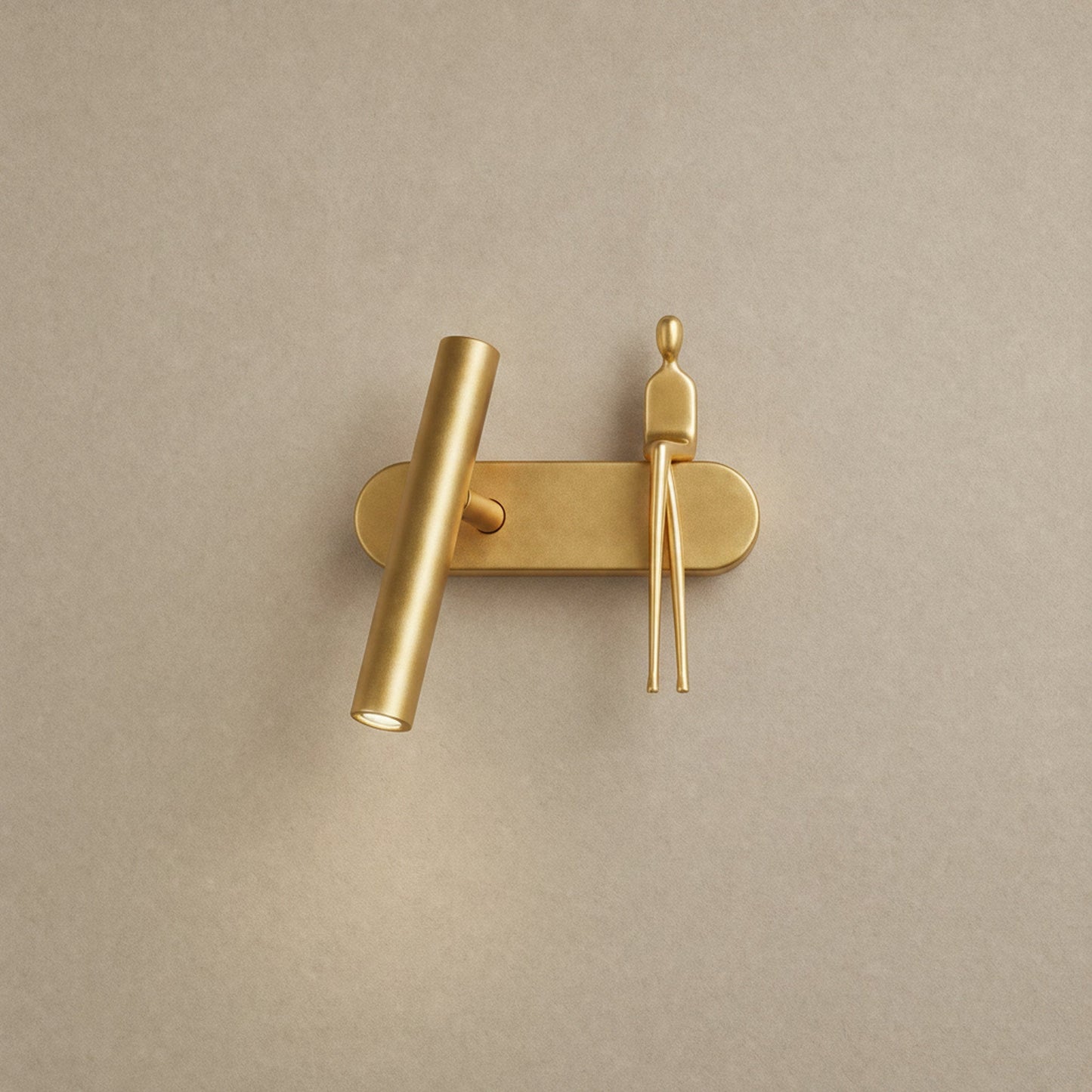 Odron fully gold adjustable wall light, figure on the right | Wickleigh