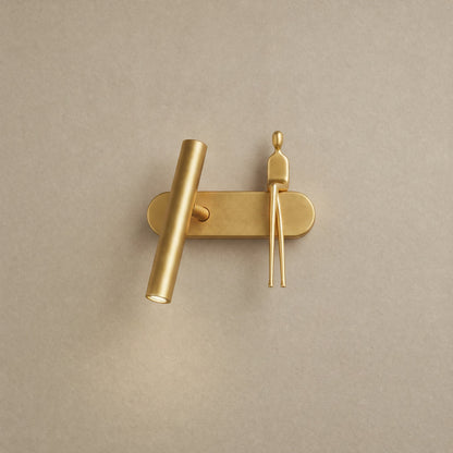 Odron fully gold adjustable wall light, figure on the right | Wickleigh