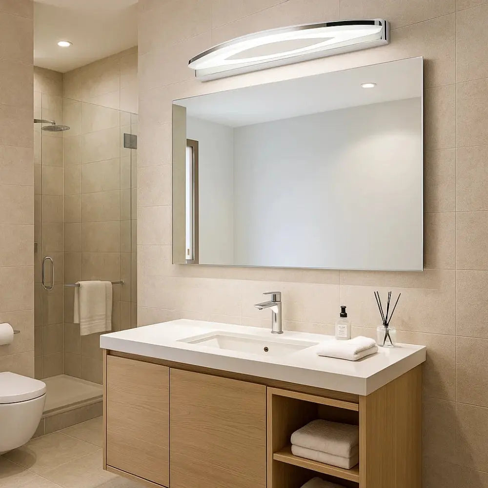 Ulrin bathroom wall light, acrylic halo | Wickleigh