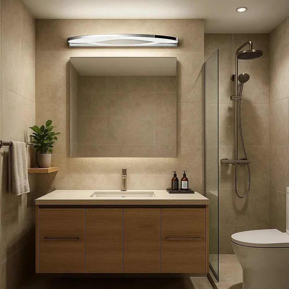Ulrin bathroom wall light, acrylic halo | Wickleigh