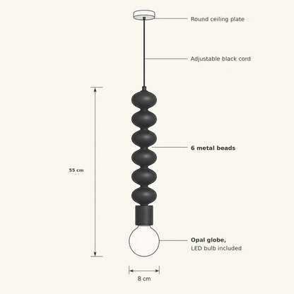 Kavlin beaded pendant light size guide