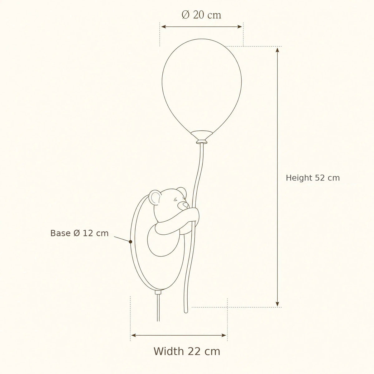 Hedin bear wall light size guide